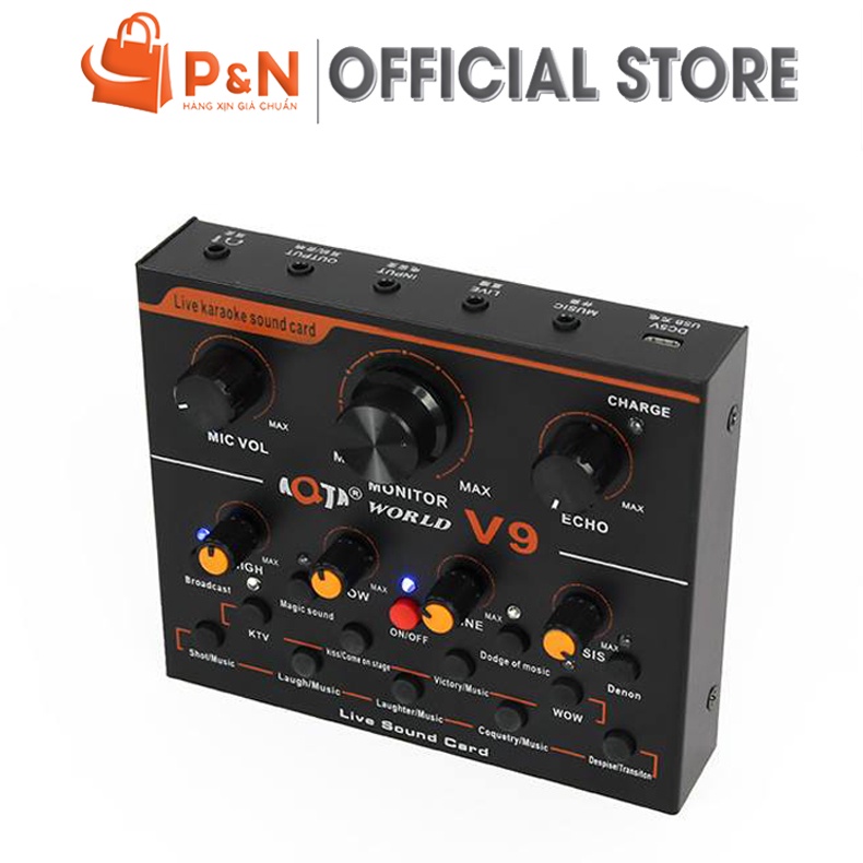 SOUND CARD V9 Live Stream, Karaoke, Thu Âm - Hiệu Ứng Đa Dạng Cực Hay