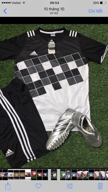 Bộ quần áo bóng đá không logo adidas cao cấp