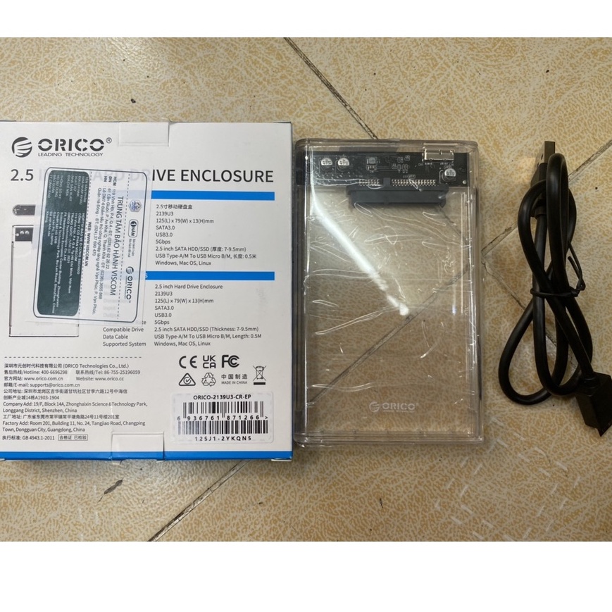 Box ổ cứng 2.5'' Orico/Gloway Sata 3.0 - Dùng cho HDD, SSD - SP Chính hãng