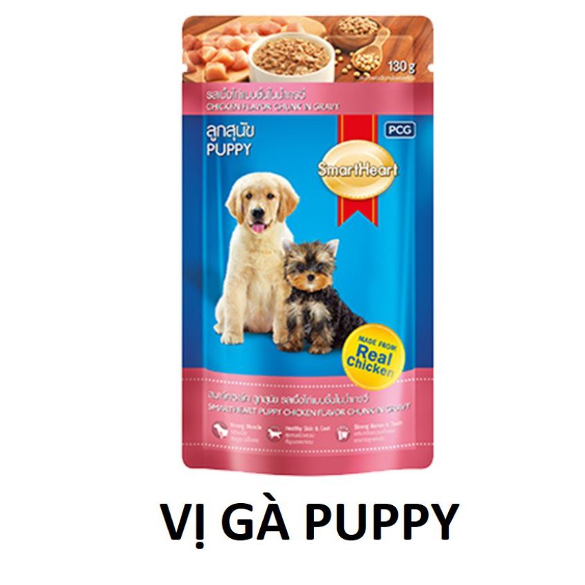 THỨC ĂN MỀM SMARTHEART Pate chó gói 130gr 4 vị