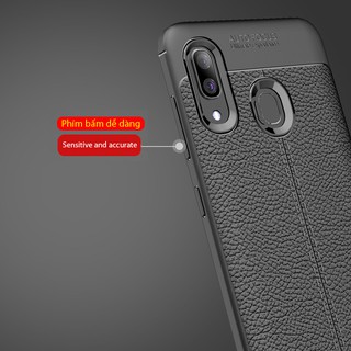 Ốp lưng Samsung Galaxy A30 vân da Auto Focus ( Đen )