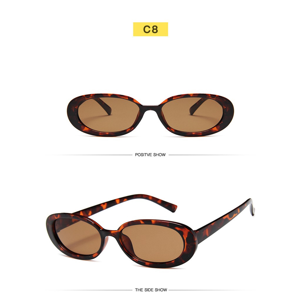 Kính mát gọng oval phong cách retro thời trang cho nữ