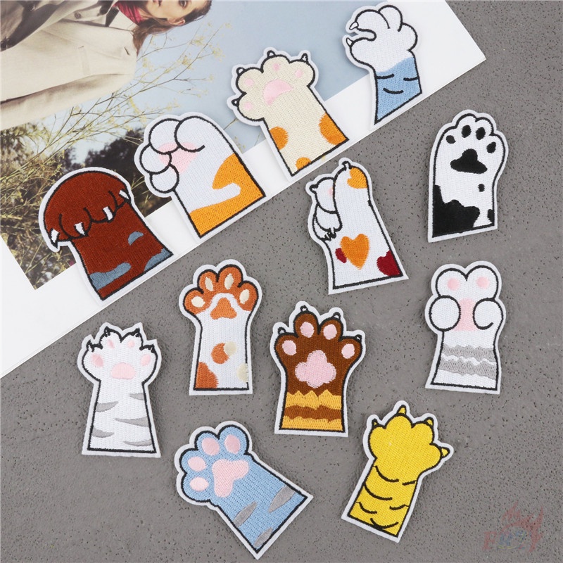 ♛ Sticker Ủi Thêu Hình Dấu Chân Chó Dễ Thương ♛ 1 Miếng Dán Ủi Lên Quần Áo