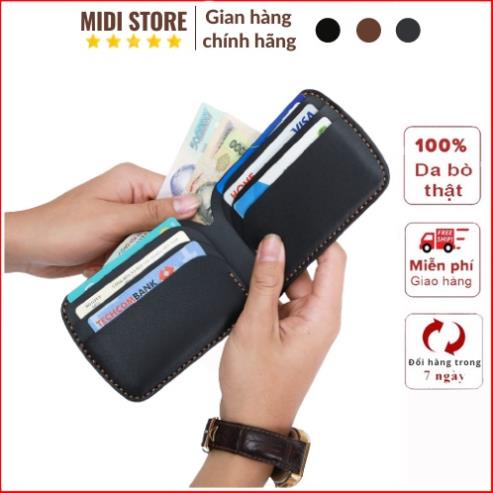 Ví sen nam nữ mini gập dáng ngang da bò handmade nhỏ gọn thời trang MIDI STORE S21 !