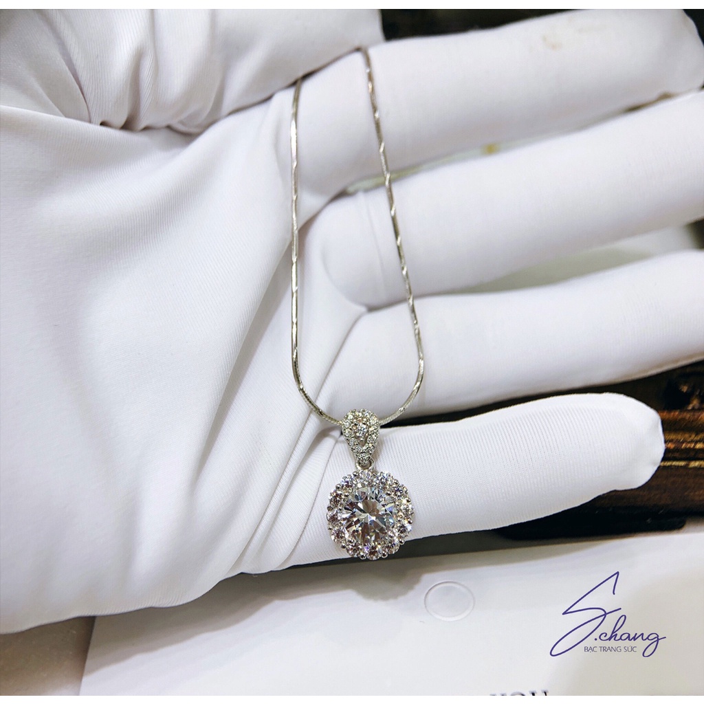 Dây chuyền bạc nữ mặt đá kim cuong Schang DC37