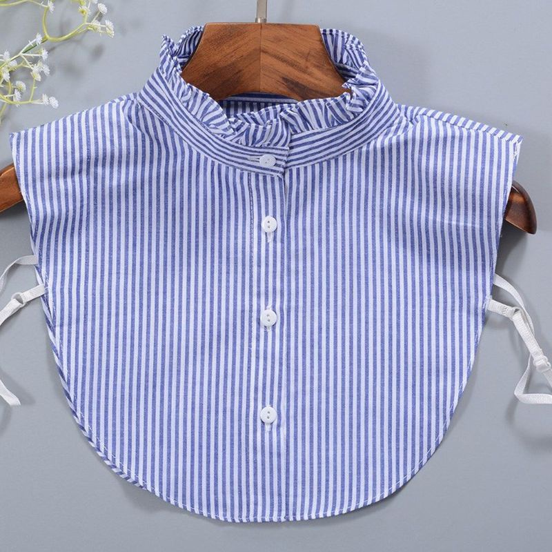 Cổ Áo Rời Chất Liệu Denim Họa Tiết Kẻ Sọc Dễ Thương Cho Búp Bê