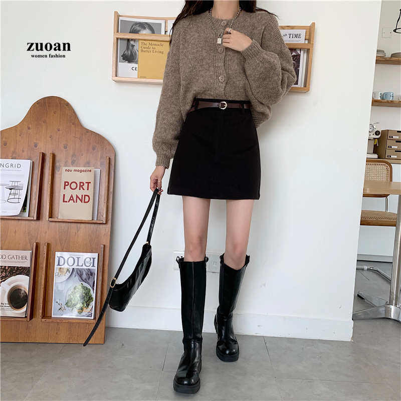 Chân váy SUXI dáng chữ A ngắn lưng cao phong cách Hàn Quốc thời trang mới