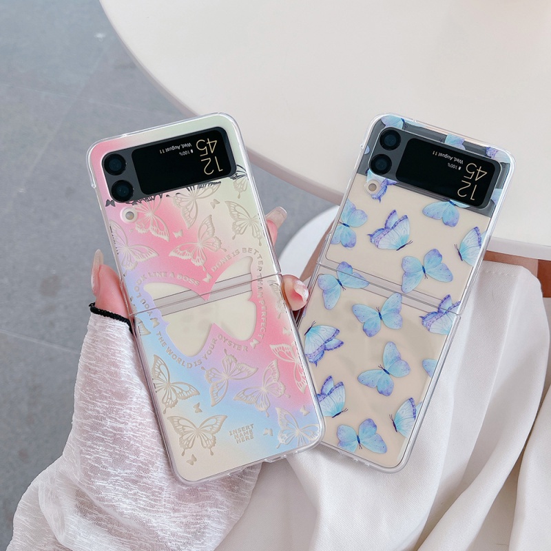 Ốp Điện Thoại Cứng Chống Sốc Họa Tiết Hoa Và Bướm Dành Cho Samsung Galaxy Z Flip 3 5G Flip 4