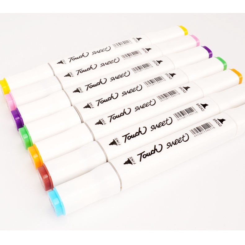 Bút Màu Marker Touch Sweet Dạ Cồn - Hộp Màu Nhựa Vuông Cao Cấp - Hàng Chuẩn (30 màu và 60 màu)