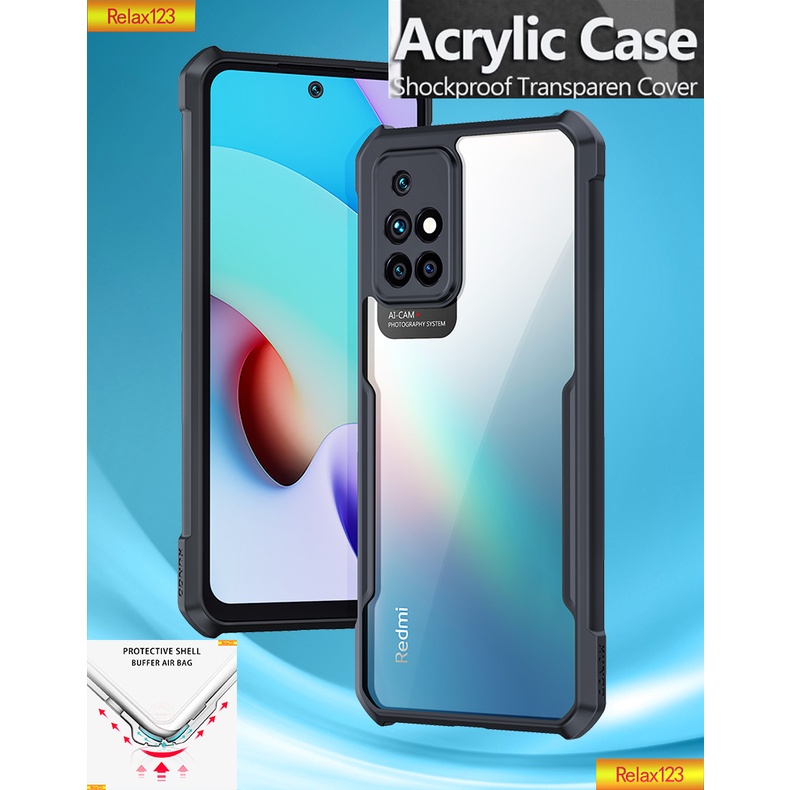 Vỏ điện thoại acrylic chống sốc cho Xiaomi Redmi 10 Note11 Note 11 4G Vỏ Redmi10 Vỏ cứng trong suốt Vỏ bảo vệ máy ảnh