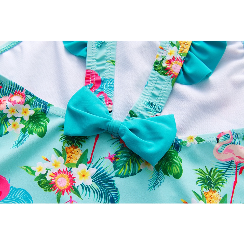 Bộ Đồ Bơi In Hình Chim Hồng Hạc Xinh Xắn Cho Bé Gái