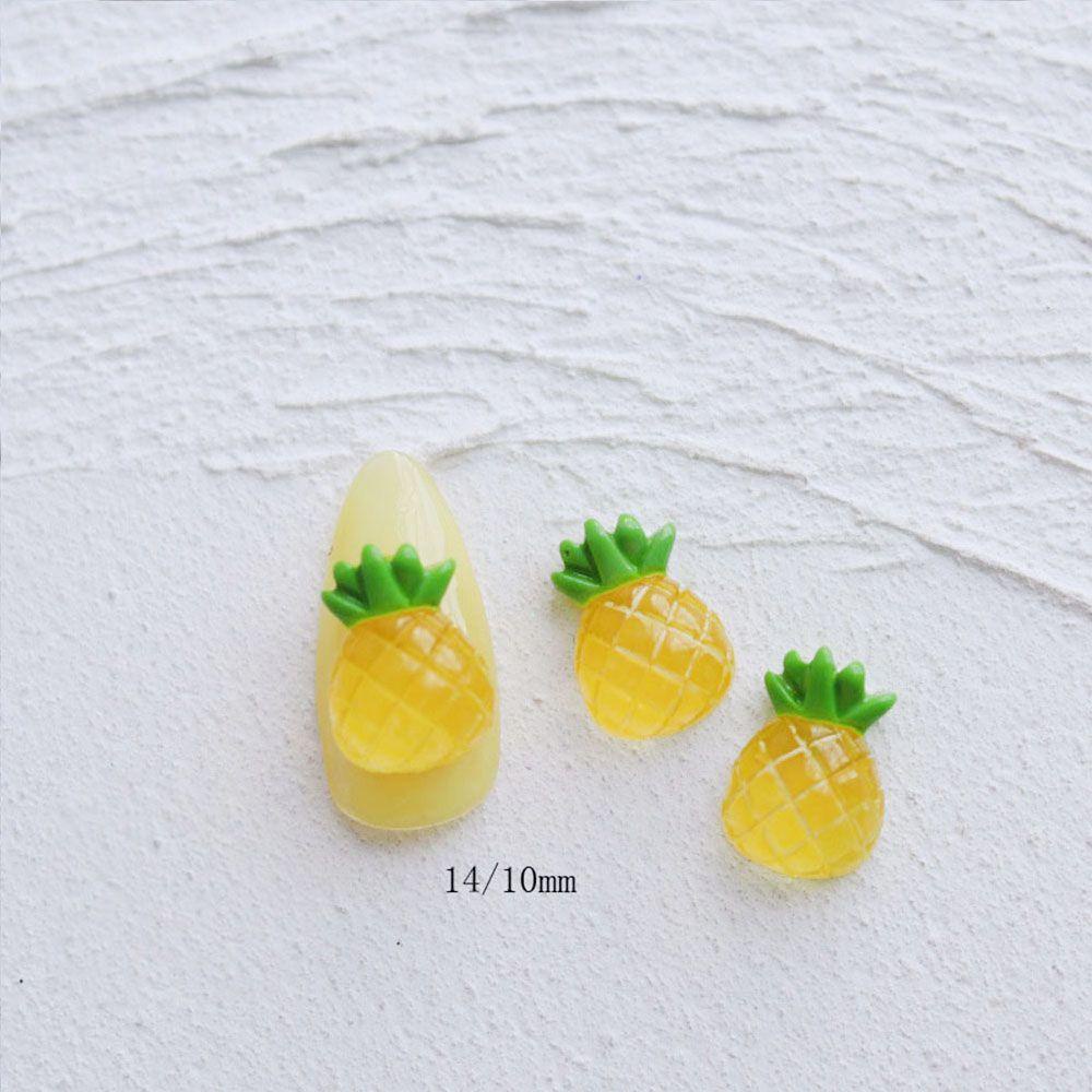 Set 10 Phụ Kiện Trang Trí Móng Tay Hình Trái Thơm Đào Dễ Thương DIY