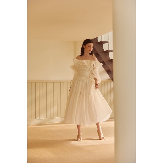 KAIA | Đầm maxi xoè bẹt vai - Misty Off-Shoulder Dress