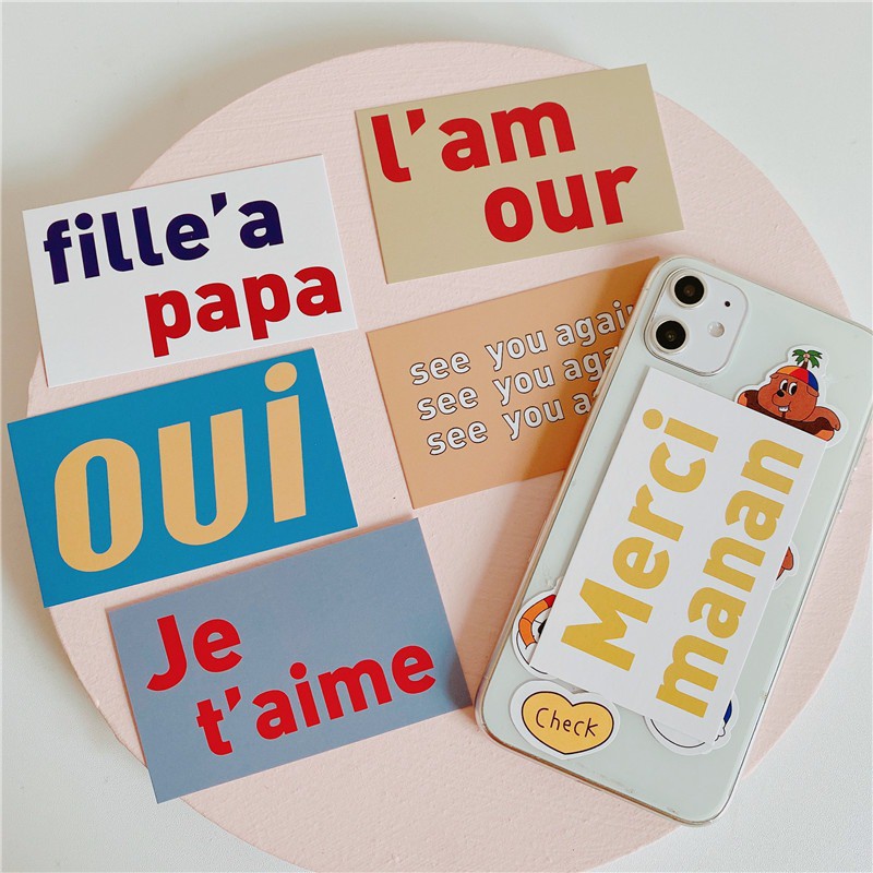 Ảnh trang trí bàn học THỎ STATIONERY phụ kiện trang trí set postcard decor dán tường cute dễ thượng giá rẻ hàn quốc