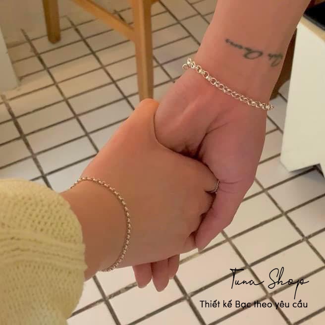 Vòng tay đôi THIẾT KẾ [𝑲𝒉𝒂̆́𝒄 𝒕𝒉𝒆𝒐 𝒚𝒆̂𝒖 𝒄𝒂̂̀𝒖] Lắc đôi Bạc _ 𝑨̉𝒏𝒉 𝒕𝒉𝒂̣̂𝒕 __ Cam kết chuẩn Bạc_TUNASHOP
