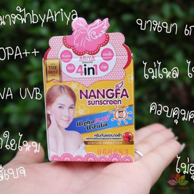 Kem Dưỡng Nangfa Sunscreen Ariya 4in1 SPF 50 Trắng Da Chống Nắng Che Khuyết Điểm Thái Lan