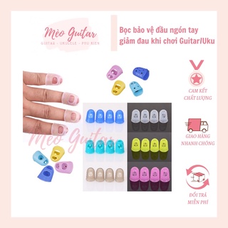 Bộ 4 Bọc ngón bảo vệ tay khi chơi Guitar / Ukulele chất lượng | Bọc bảo vệ đầu ngón tay (4 chiếc) Mèo Guitar