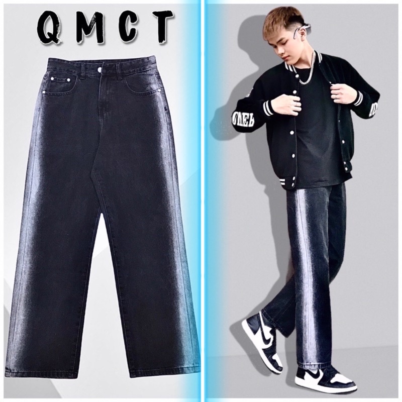 Quần dài ống rộng unisex nam nữ kiểu quần hoạ tiết SỌC ÁNH TRẮNG siêu Hot ,ống xuông in thời trang Ulzzang kèm video