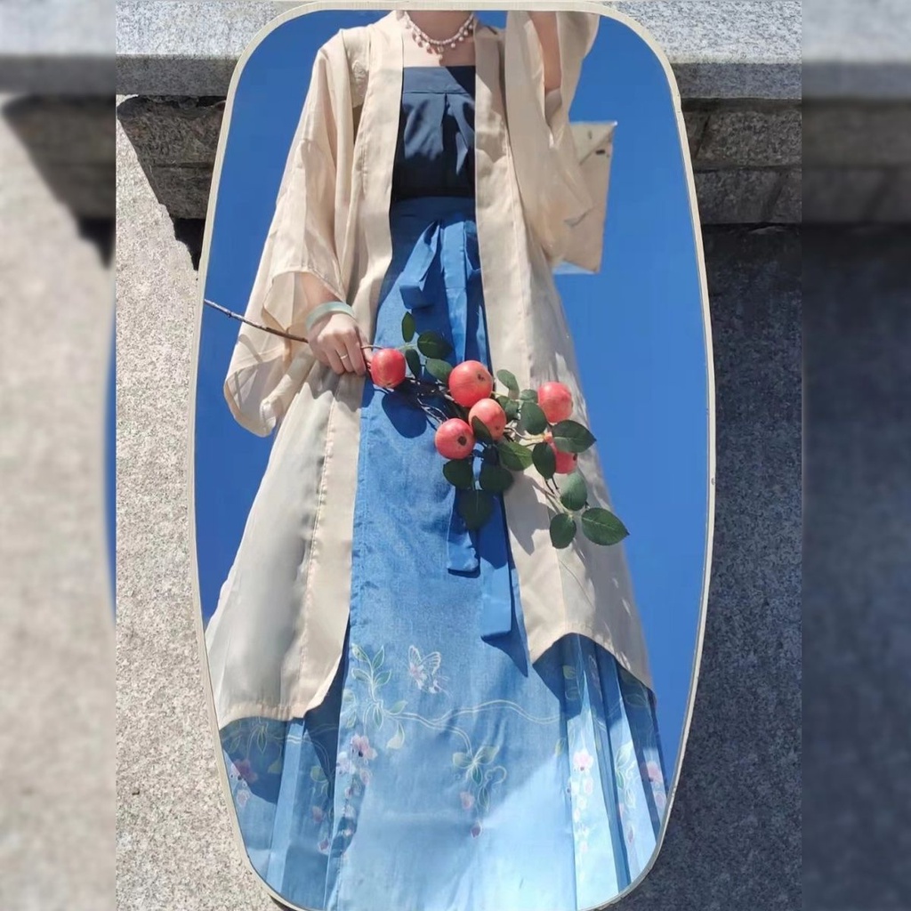 Zezhi Bộ Đồ Hán Phục Bốn Mảnh Dáng Ôm Nửa Hình Song Dynasty Changgan Temple Changzi Changzi Changzi Cho Nữ Giới Sản Xuất Tại Bài Hát Dynasty Changgan Temple Changzi Changzi Changzi