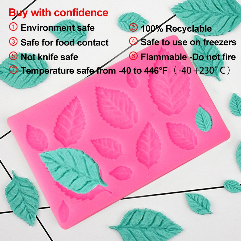 Khuôn Làm Bánh Silicone Walfos Hình Chiếc Lá 3d