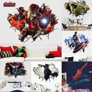 Decal Dán Tường / Cửa Sổ Hình Siêu Anh Hùng 3d