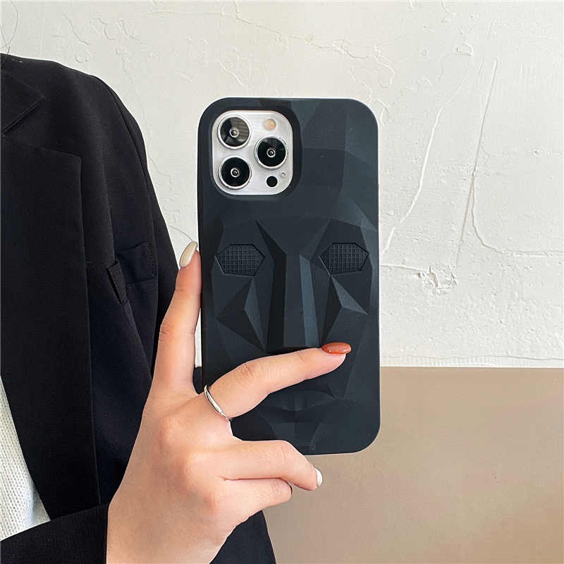 Ốp Điện Thoại Silicon Mềm Chống Sốc Hình Bức Tượng Đá Đen 3D Cho iPhone 11 12 13 Pro Max X XR XS Max 6 7 8 Plus