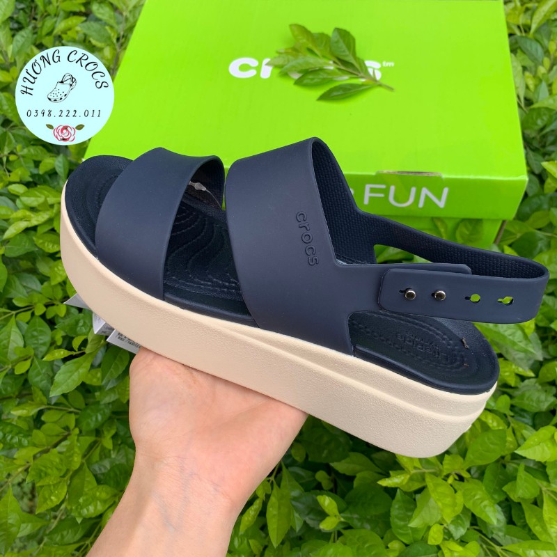 [Hàng chuẩn] Sandal Cross Brookly.n, cao gót 5p màu navy cao cấp