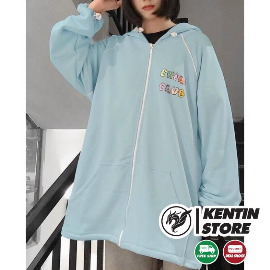 Áo khoác hoodie Chống Nắng Cho nam nữ in hình Chili Club, Form rộng Unisex có Dây Kéo Ulzzang KENTIN | BigBuy360 - bigbuy360.vn