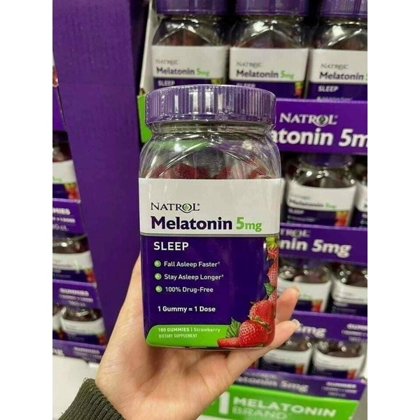 Bill Mỹ Kẹo dẻo giúp ngủ ngon Melatonin 5mg của Natrol Gum