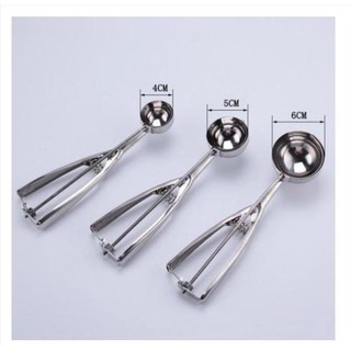 Dụng cụ múc kem - Muỗng múc kem, trái cây có tay bóp bằng inox tiện dụng