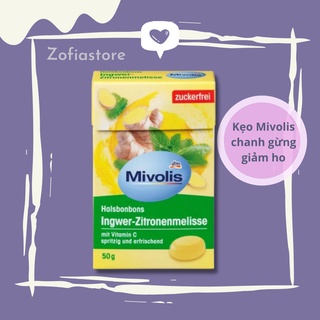 Kẹo Mivolis chanh không đường và cốt gừng nội địa ĐỨC 50G