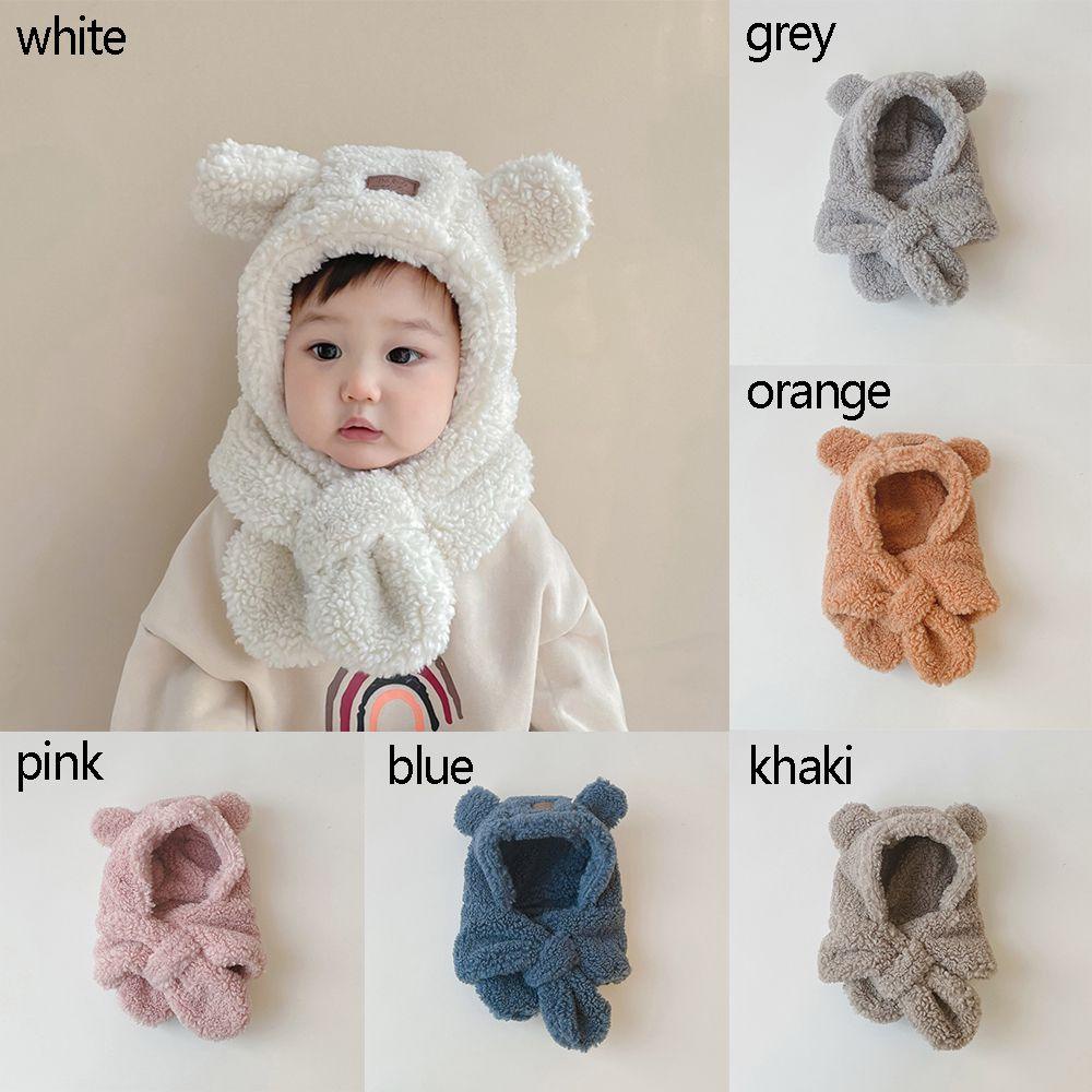 Mũ Trùm Tai Kèm Khăn Choàng Cổ Giữ Ấm Thời Trang Cho Bé