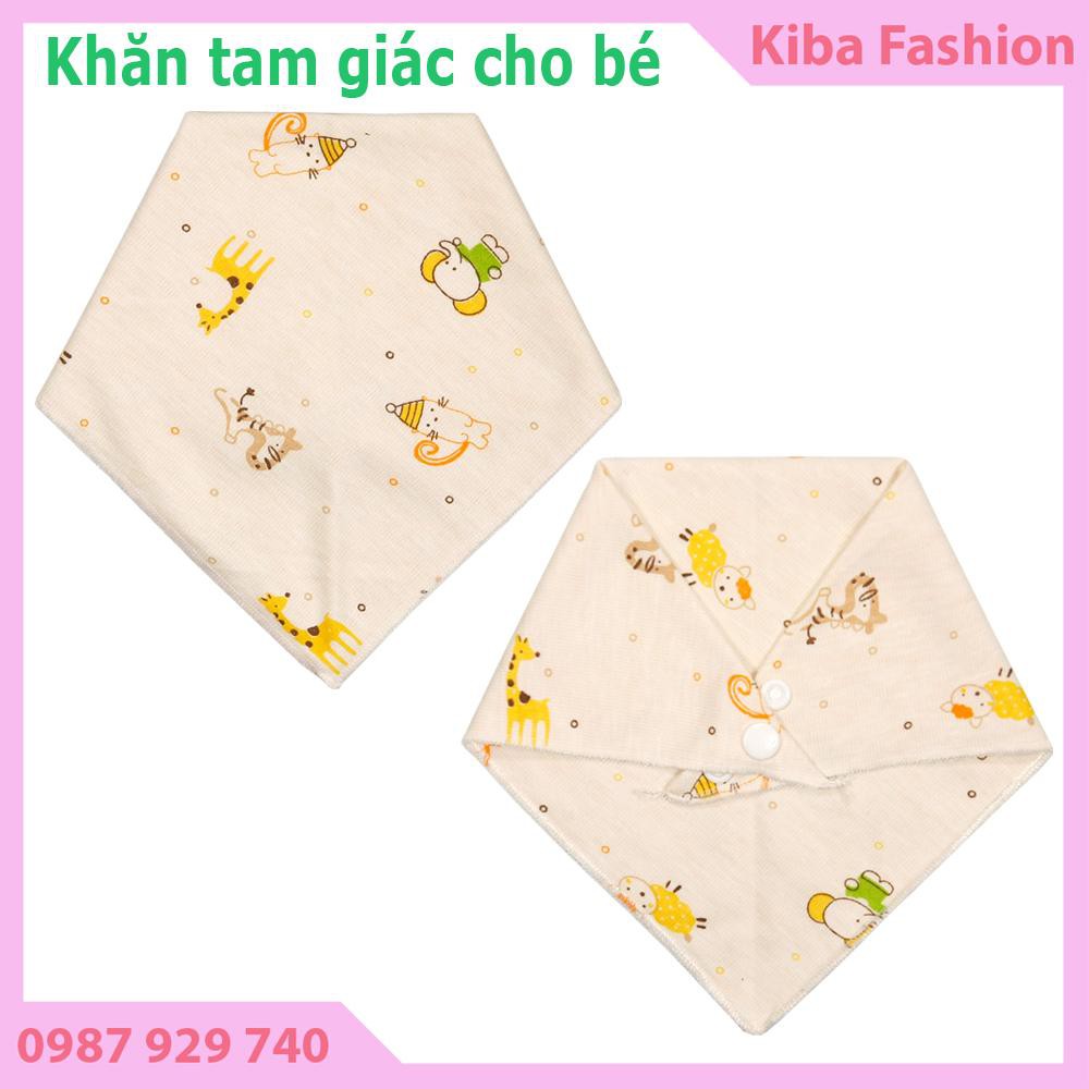 Khăn Tam Giác 2 lớp cúc bấm nhiều nấc, chất liệu COTTON nhiều màu cho bé Trai và bé Gái ( hình in thay đổi theo lô hàng)