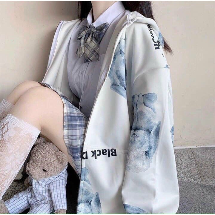 Áo Hoodie Nữ DEMON Gấu Bông Bigsize -  Khoác Nữ Ulzzang form rộng -  trơn Uni Mùa Đông | BigBuy360 - bigbuy360.vn