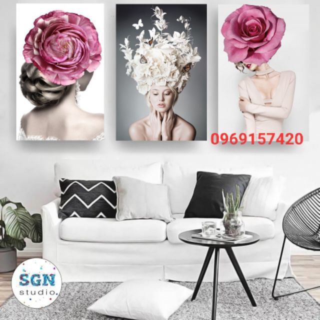 Bộ 3 tranh spa, nghệ thuật 40*60*3