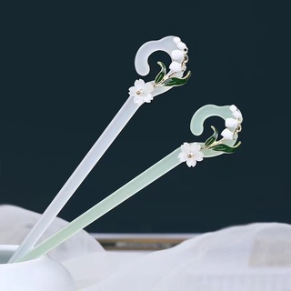 Trâm cài tóc đính ngọc bích thiết kế đơn giản hiện đại