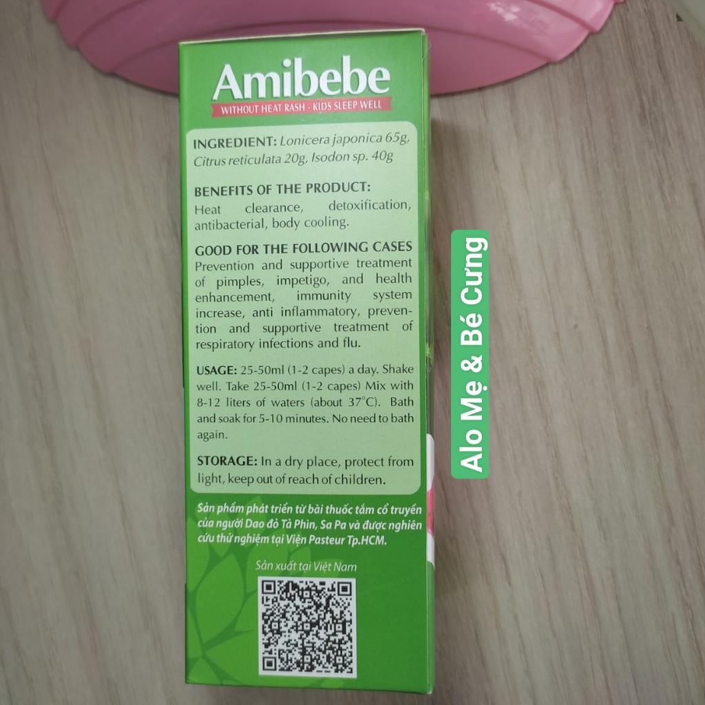 Combo 1 Chai Amibebe 250ml + 1 Chai Rombebe 125ml - Nước tắm thảo dược cho trẻ sơ sinh và trẻ nhỏ.