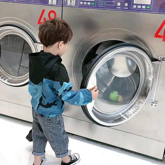 Áo khoác tay dài hoạ tiết rằn ri phong cách Hàn Quốc cho bé