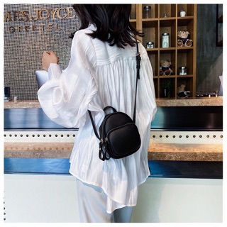 Balo Da Mini Đeo Chéo Nữ Màu Đen