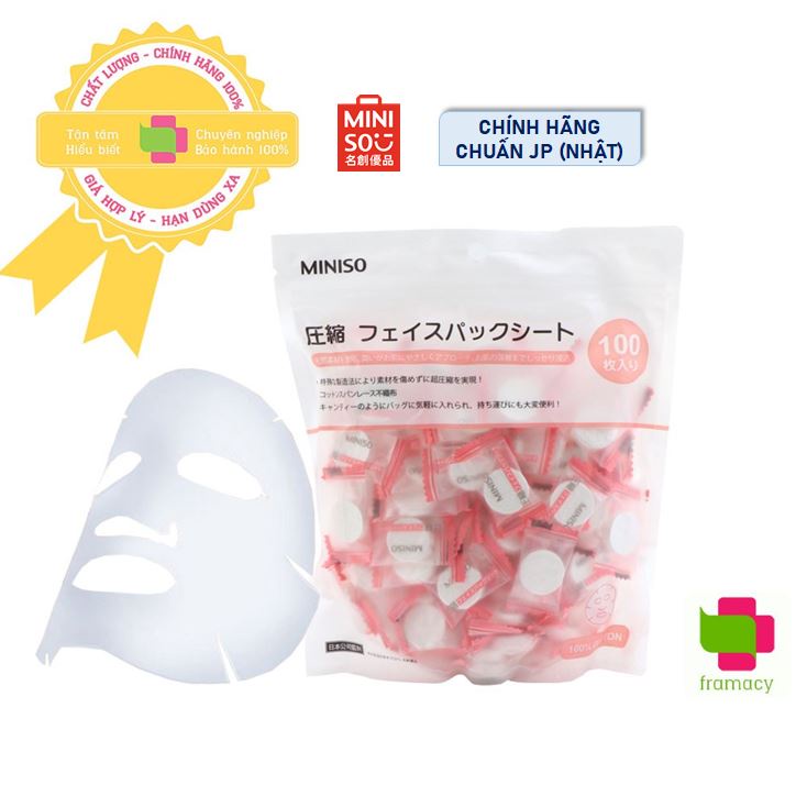 Mặt nạ giấy Miniso, Nhật Bản (100 chiếc) viên nén 40g