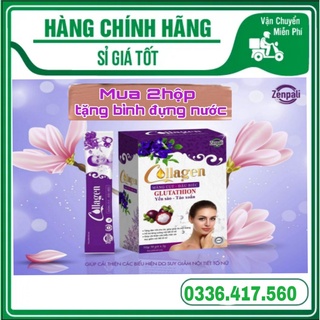 Collagen Zenpali Măng cụt Đậu biếc - Cốm uống đẹp da nguyên hộp 30 gói