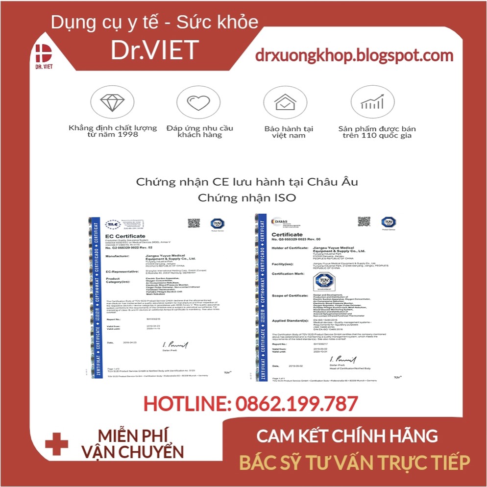 Máy Xông Khí Dung Yuwell 405A hỗ trợ viêm mũi, viêm họng, viêm phổi, hen suyễn, viêm phế quản, phổi tắc nghẽn mãn tính