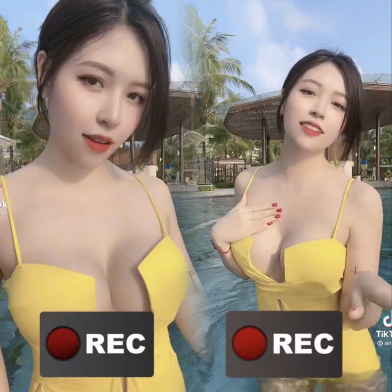 Bikini cúp ngực đen pha trắng đệm dày nâng ngực