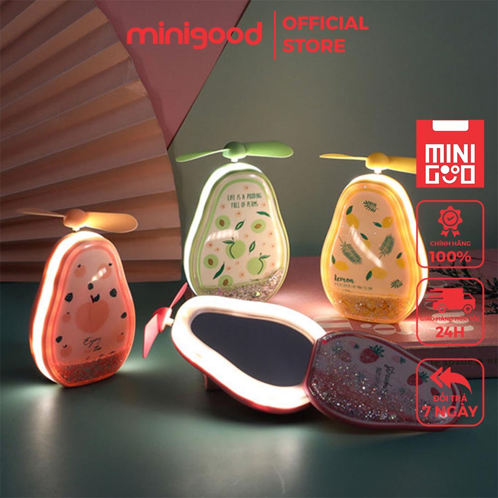 Quạt Gương Trang Điểm Lưu Sa MINIGOOD Màu Ngẫu Nhiên