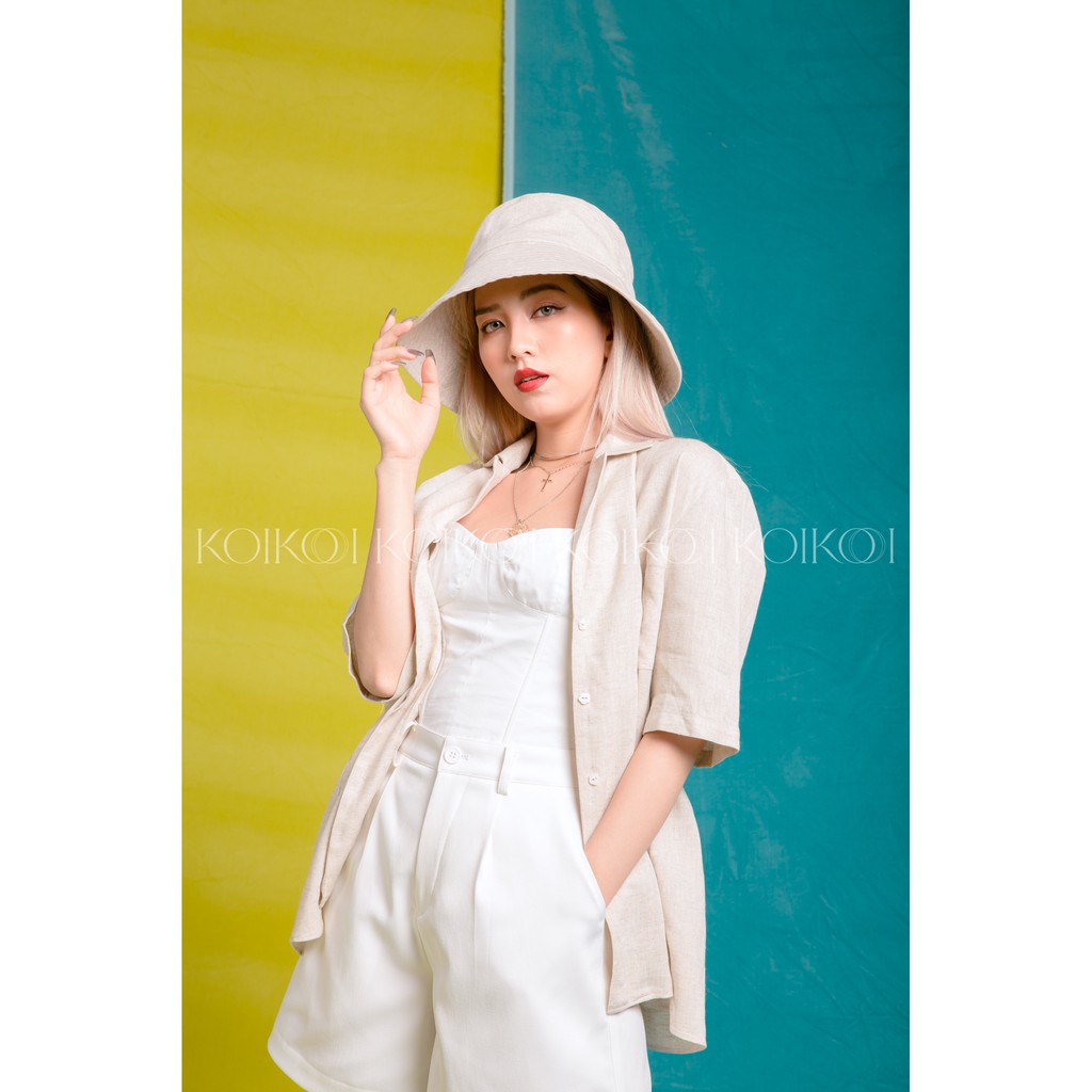 Mũ Nón Bucket Vành Rộng Linen - Chewing Gum Hat