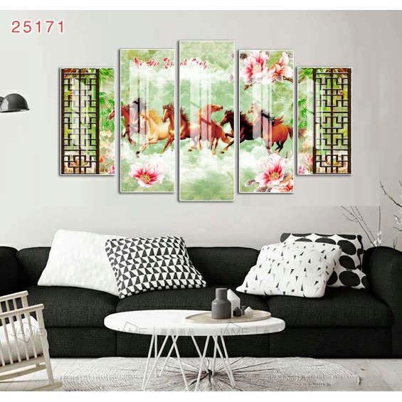 Tranh treo tường Mã đáo thành công/gỗ MDF N-25171