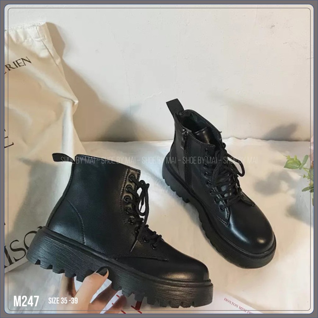 Giày boot buộc dây đế cao 4 phân M247 SHOEBYMAI