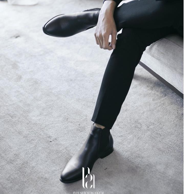 Giày Boot Nam - Chelsea Boots cổ thấp đế cao su phong cách cá tính Kiểu dáng Thanh lịch - giày cao cổ nam .