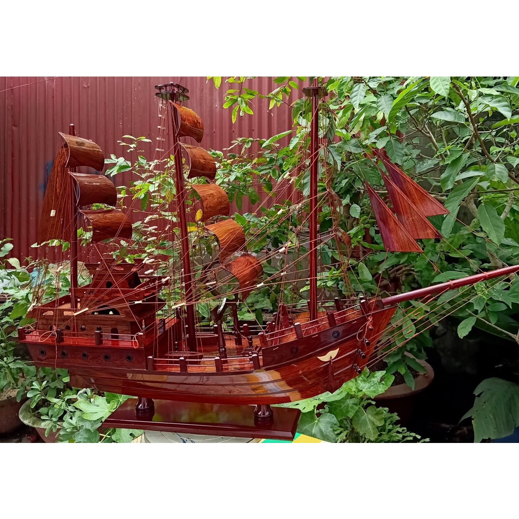 Thuyền Buồm Thái Lan Dài 80-100cm Gỗ Cẩm Lai - Thuyền Trang Trí Phong Thủy