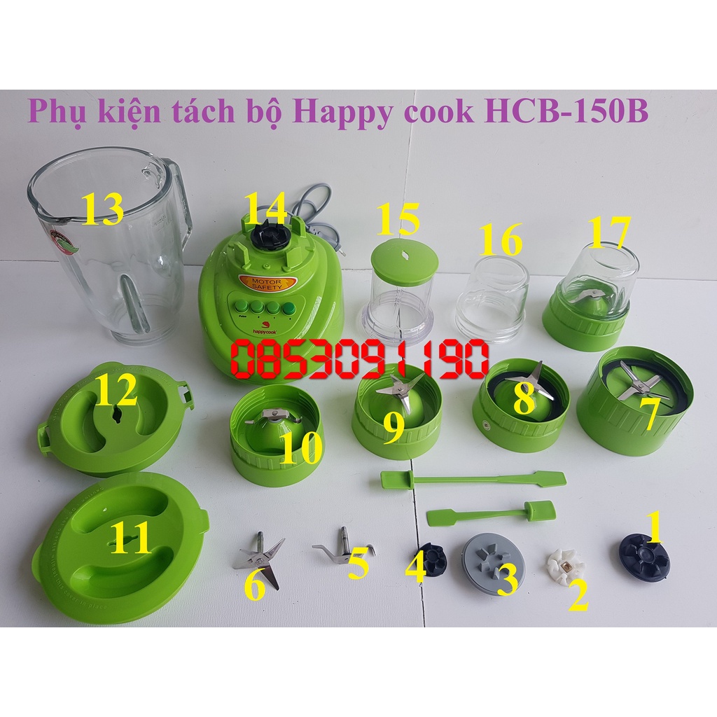 Linh kiện máy say sinh tố Happy cook HCB-150B hàng tách bộ chính hãng